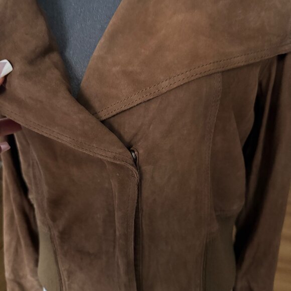 Kenneth Cole Womens Brown Suede Jacket L - Picture 2 of 7